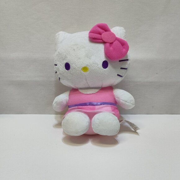 Hello Kitty Plush Stuffed Toy Pink Dress Bow 7" Soft Collectible By Sanrio 2022 - Picture 1 of 4